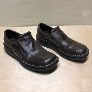Dark brown Leather Studio Works casual shoes.